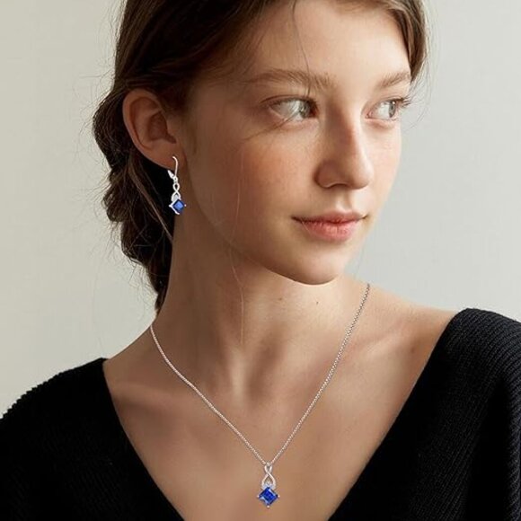 Infinity Dangle Drop Earrings 925 Sterling Silver Leverback Earrings NWT - Picture 5 of 7